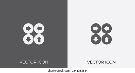 Light & Dark Gray Icon of Arrows For Mobile, Software & App.. Eps. 10.