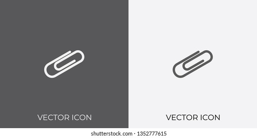 Light & Dark Gray Icon of Attachment For Mobile, Software & App. Eps. 10. - Vector