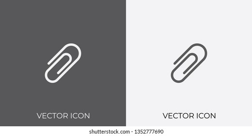 Light & Dark Gray Icon of Attachment For Mobile, Software & App. Eps. 10. - Vector