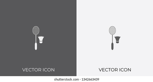 Light & Dark Gray Icon of Badminton For Mobile, Software & App.. Eps. 10.