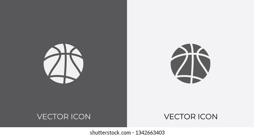 Light & Dark Gray Icon of Basketball For Mobile, Software & App.. Eps. 10.