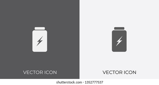 Light & Dark Gray Icon of Battery For Mobile, Software & App. Eps. 10. - Vector