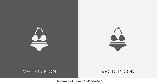 Light & Dark Gray Icon of Bikini For Mobile, Software & App.. Eps. 10.