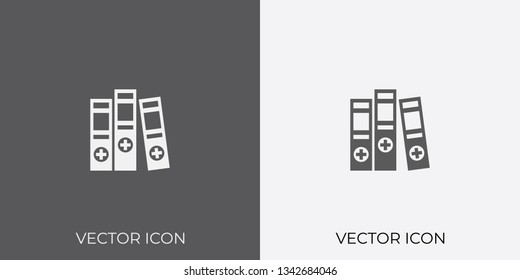 Light & Dark Gray Icon of Binders For Mobile, Software & App.. Eps. 10.