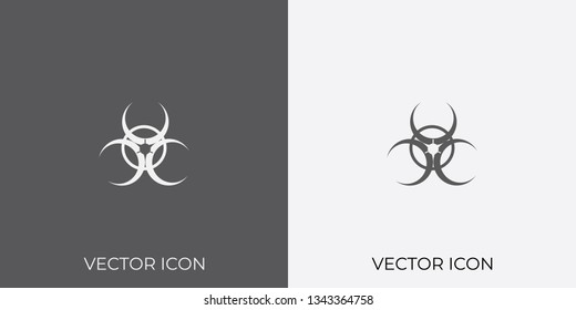 Light & Dark Gray Icon of Bio Hazard For Mobile, Software & App. Eps. 10. - Vector