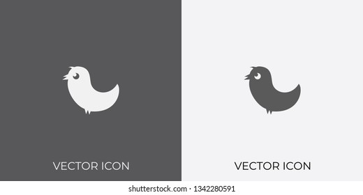 Light & Dark Gray Icon of Bird For Mobile, Software & App.. Eps. 10.