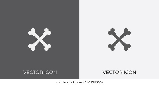 Light & Dark Gray Icon of Bones For Mobile, Software & App.. Eps. 10. - Vector