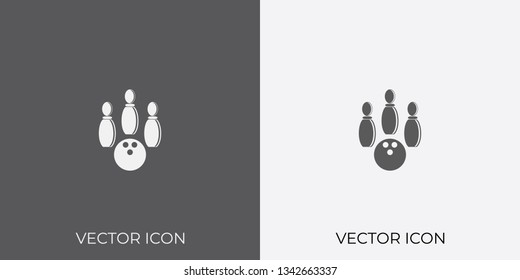 Light & Dark Gray Icon of Bowling For Mobile, Software & App.. Eps. 10.