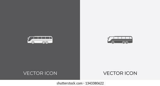 Light & Dark Gray Icon of Bus For Mobile, Software & App.. Eps. 10. - Vector