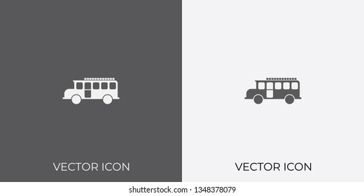 Light & Dark Gray Icon of Bus For Mobile, Software & App.. Eps. 10. - Vector