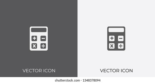 Light & Dark Gray Icon of Calculator For Mobile, Software & App. Eps. 10. - Vector