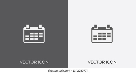 Light & Dark Gray Icon of Calendar For Mobile, Software & App.. Eps. 10.