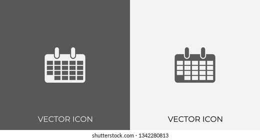 Light & Dark Gray Icon of Calendar For Mobile, Software & App.. Eps. 10.