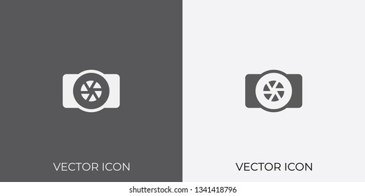 Light & Dark Gray Icon of Camera For Mobile, Software & App.. Eps. 10.