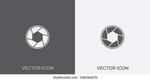 Light & Dark Gray Icon of Camera Shutter For Mobile, Software & App.. Eps. 10. - Vector