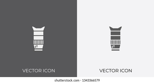 Light & Dark Gray Icon of Camera Lens For Mobile, Software & App.. Eps. 10. - Vector