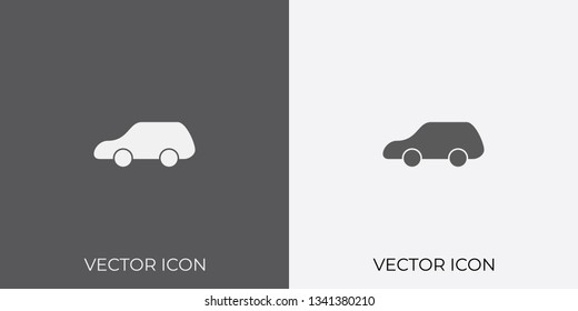 Light & Dark Gray Icon of Car For Mobile, Software & App.. Eps. 10.
