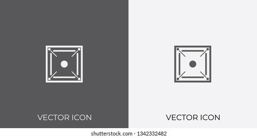 Light & Dark Gray Icon of Carom Board For Mobile, Software & App.. Eps. 10.