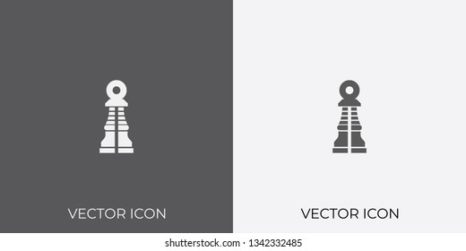 Light & Dark Gray Icon of Chessmen For Mobile, Software & App.. Eps. 10.