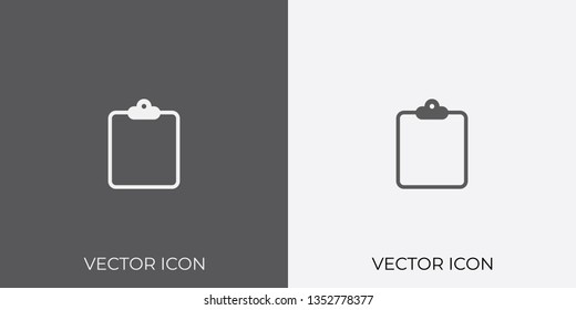 Light & Dark Gray Icon of Clipboard For Mobile, Software & App. Eps. 10. - Vector