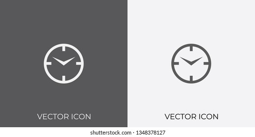 Light & Dark Gray Icon of Clock For Mobile, Software & App. Eps. 10. - Vector