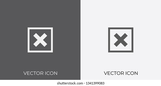Light & Dark Gray Icon of Close or Cross For Mobile, Software & App.. Eps. 10.