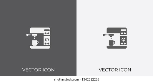 Light & Dark Gray Icon of Coffee Machine For Mobile, Software & App.. Eps. 10.