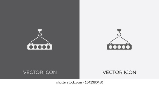 Light & Dark Gray Icon of Crane Hook For Mobile, Software & App.. Eps. 10.