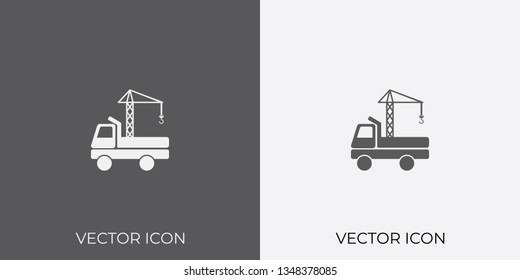 Light & Dark Gray Icon of Crane For Mobile, Software & App.. Eps. 10. - Vector