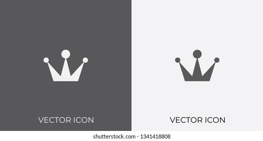 Light & Dark Gray Icon of Crown For Mobile, Software & App.. Eps. 10.