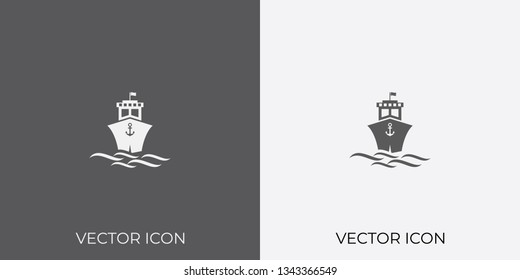 Light & Dark Gray Icon of Cruise For Mobile, Software & App.. Eps. 10. - Vector