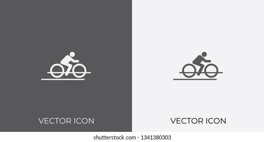 Light & Dark Gray Icon of Cyclist For Mobile, Software & App.. Eps. 10.
