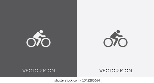 Light & Dark Gray Icon of Cyclist For Mobile, Software & App.. Eps. 10.