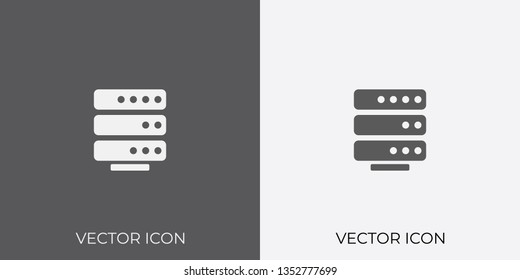 Light & Dark Gray Icon of Data Storage For Mobile, Software & App. Eps. 10. - Vector