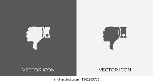 Light & Dark Gray Icon of Dislike For Mobile, Software & App.. Eps. 10.