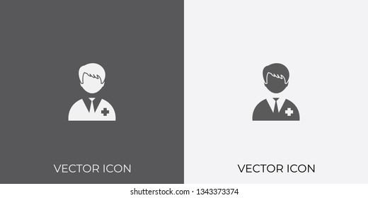 Light & Dark Gray Icon of Doctor For Mobile, Software & App. Eps. 10. - Vector