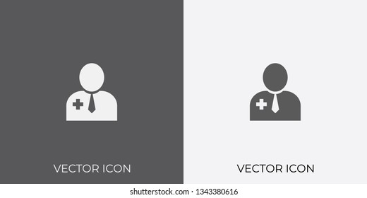 Light & Dark Gray Icon of Doctor For Mobile, Software & App.. Eps. 10. - Vector