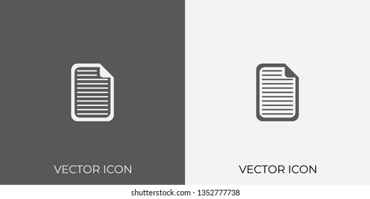 Light & Dark Gray Icon of Document For Mobile, Software & App. Eps. 10. - Vector