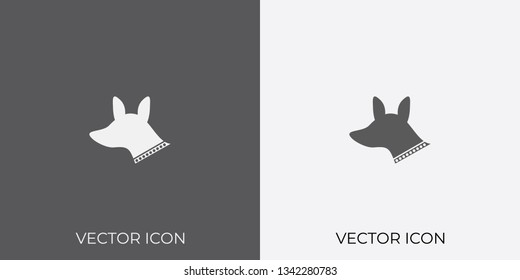 Light & Dark Gray Icon of Dog For Mobile, Software & App.. Eps. 10.