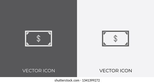 Light & Dark Gray Icon of Dollar Currency For Mobile, Software & App.. Eps. 10.