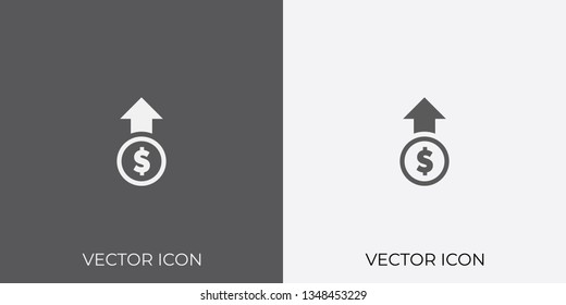 Light & Dark Gray Icon of For Dollar up Mobile, Software & App. Eps. 10. - Vector