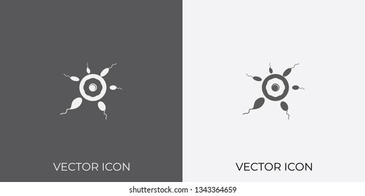 Light & Dark Gray Icon of Egg & Sperm For Mobile, Software & App.. Eps. 10. - Vector