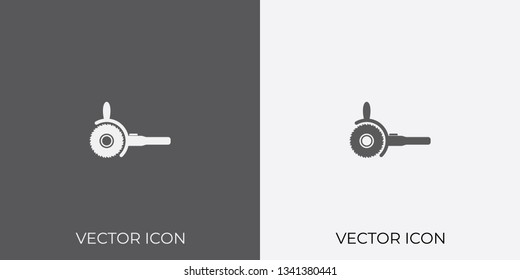Light & Dark Gray Icon of Electric Saw For Mobile, Software & App.. Eps. 10.