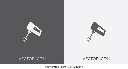 Light & Dark Gray Icon of Electric Whisk For Mobile, Software & App.. Eps. 10.