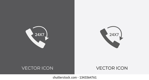 Light & Dark Gray Icon of Emergency Call For Mobile, Software & App. Eps. 10. - Vector