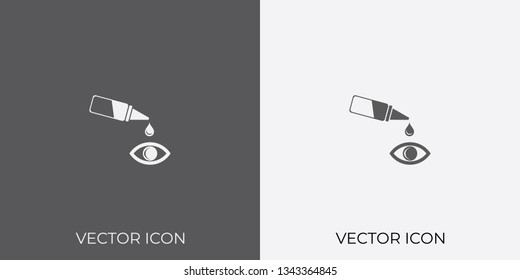 Light & Dark Gray Icon of Eye Drop For Mobile, Software & App.. Eps. 10. - Vector