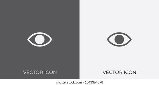 Light & Dark Gray Icon of Eye For Mobile, Software & App.. Eps. 10. - Vector