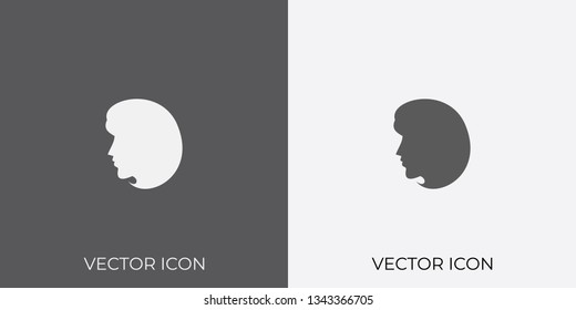 Light & Dark Gray Icon of Female For Mobile, Software & App.. Eps. 10. - Vector
