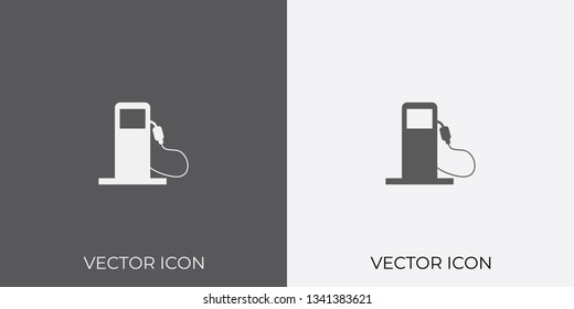 Light & Dark Gray Icon of Filling Station For Mobile, Software & App.. Eps. 10.