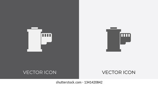 Light & Dark Gray Icon of Film Roll For Mobile, Software & App.. Eps. 10.